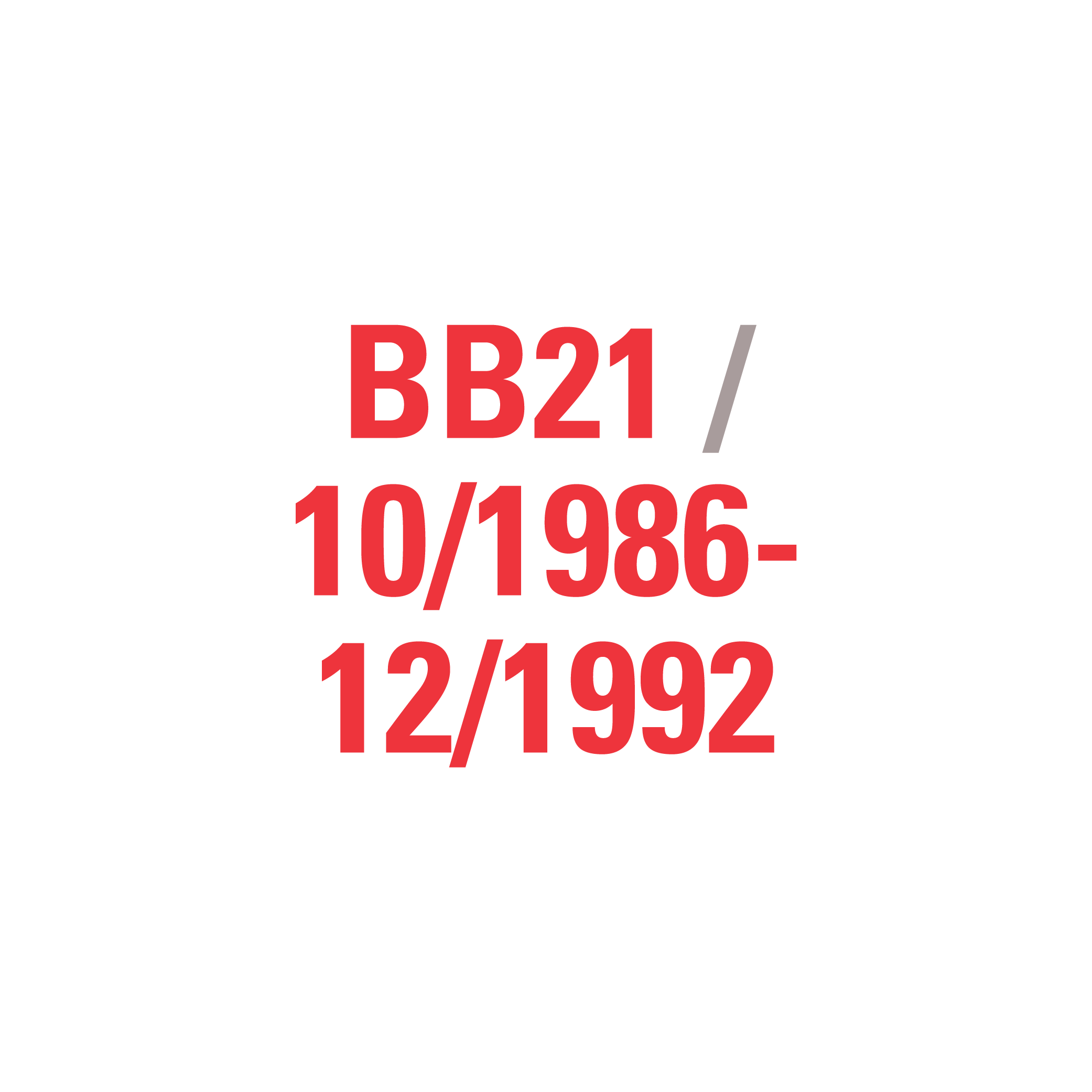 BB21 10/1986-12/1992